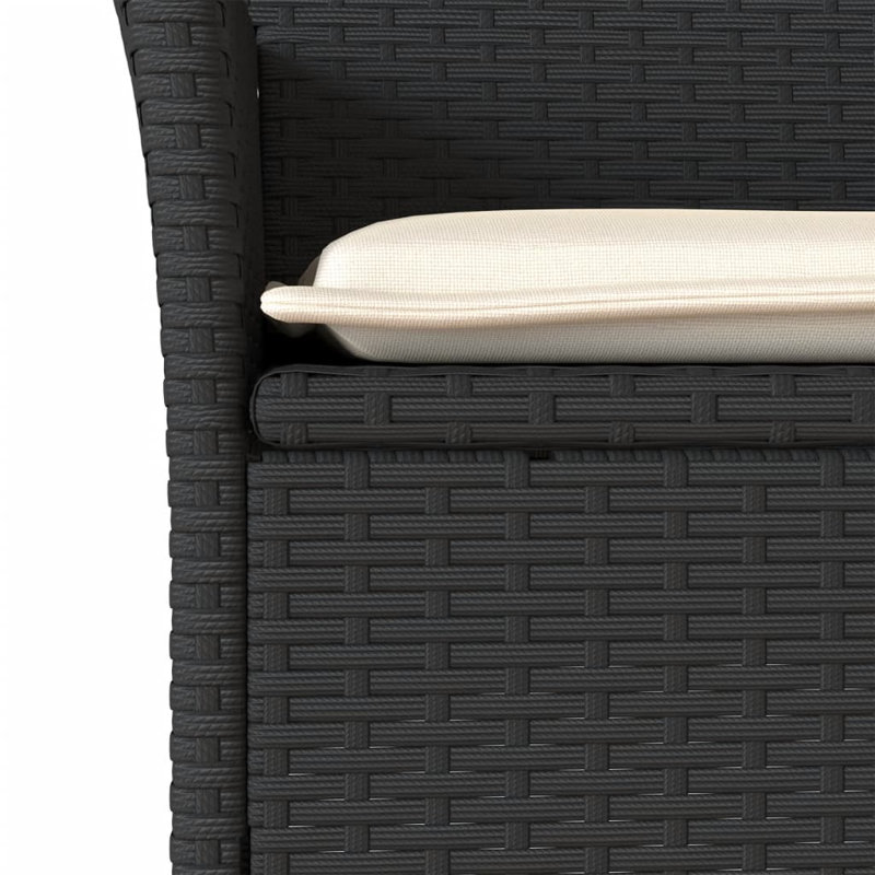  Chaise de jardin noire, blanc crème