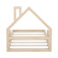 Lit simple en bois avec tête de lit en forme de maison attrayante - Durabilité à long terme