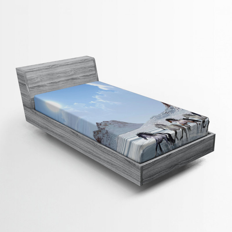 Drap-housse en microfibre Horses, Simple TG