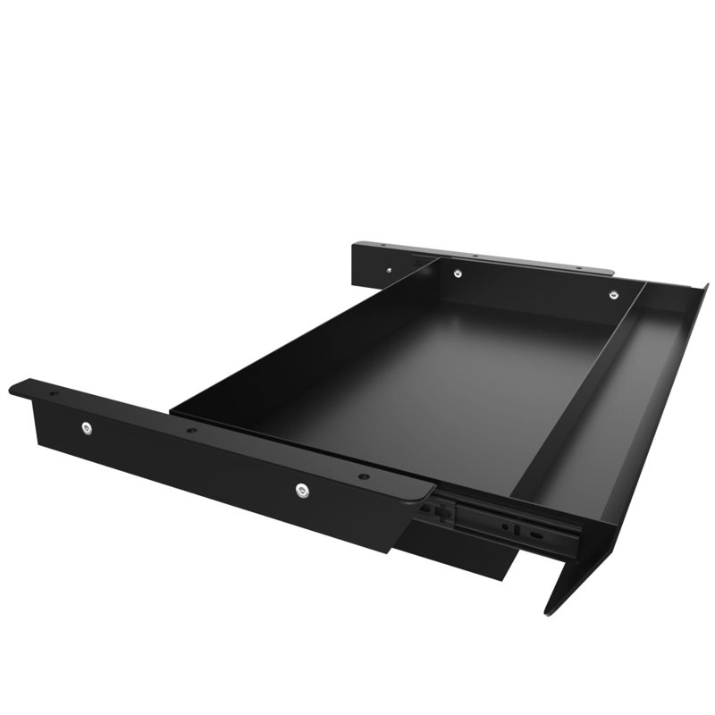 Large Under Desk Mounted Sliding Drawer With Pencil Tray And 60 Degree Tilt Panel To Pull Out, 22'' Long & 13'' Deep Large Storage Organizer For Sit Stand Workstation