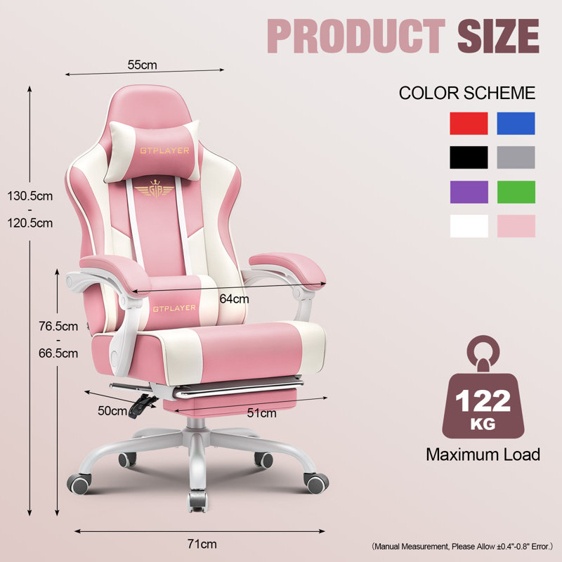 Brayden Studio PC & Racing Game Chair, Pink