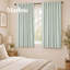  100% Blackout Curtains Thermal Linen Look Pair Ready Made 46x54 in Green
