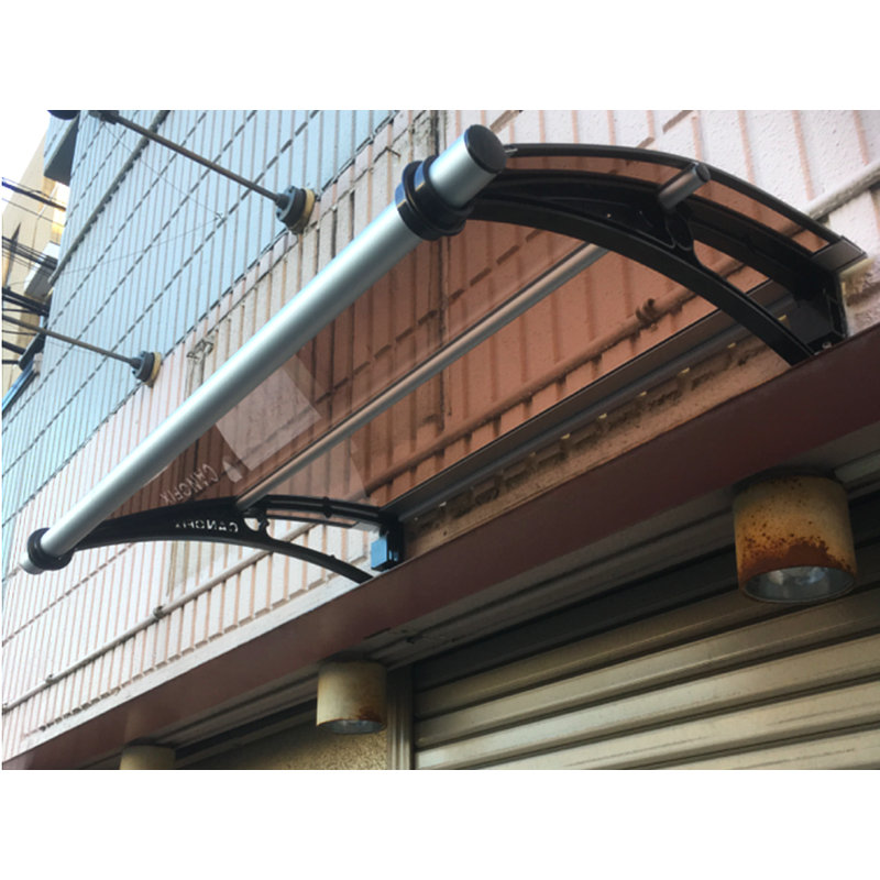 CANOFIX 1.0m Width x 0.65m Depth Door Canopy Black-Bracket Clear-Sheet
