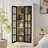 Cabinets, 71.2'' Farmhouse Display Cabinet with Glass Doors, White &amp; Black | MDF &amp; Bamboo-1991401263