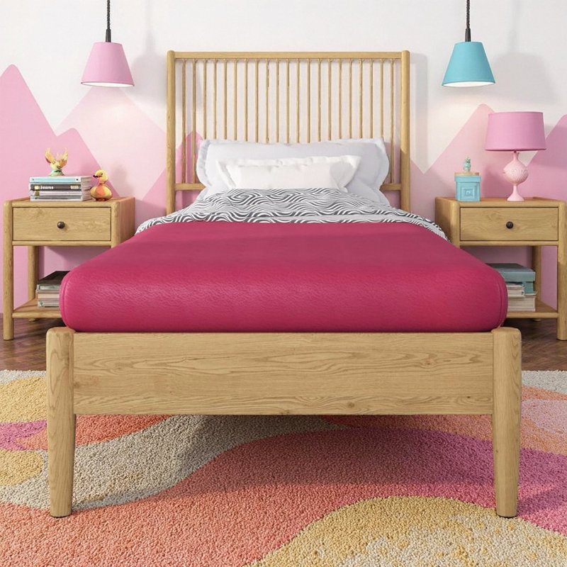 Matelas pour enfant en mousse à mémoire de forme simple de 5 pouces en rose - Conception peu encombrante pour lits superposés et lits gigognes, housse respirante, support profilé pour tous les âges