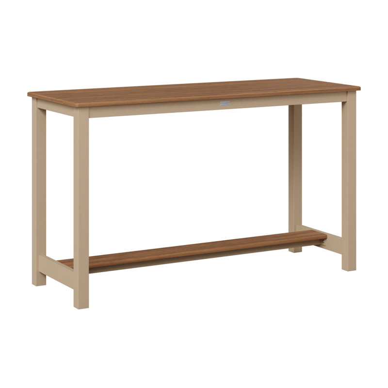 Table de jardin à hauteur de comptoir en aluminium Berlin Gardens, Sahara Speckle, 35.5" H x 60" W x 22" D, Acajou antique