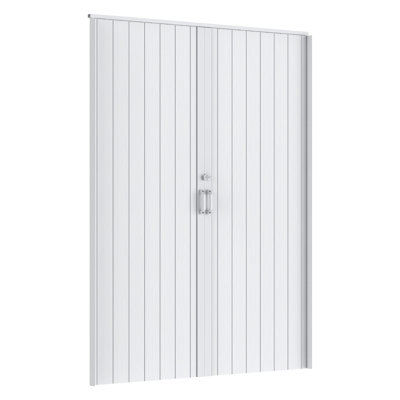 Intérieur de porte en accordéon 60 x 80 po en PVC, portes de placard pliantes en accordéon, portes pliantes avec serrure et poignée, quincaillerie de fixation