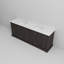 Meuble-lavabo double avec comptoir en quartz blanc-110912864