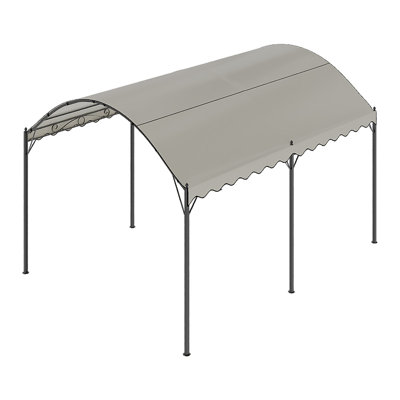 13x10ft Outdoor Metal Arched Pergola with Canopy