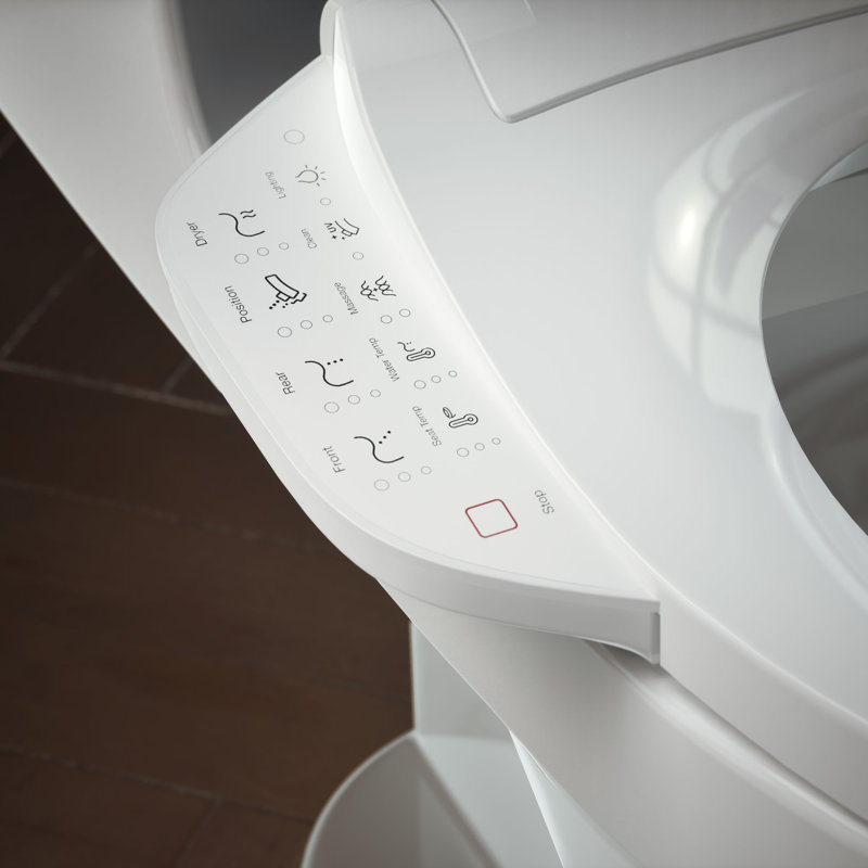 Purewash E725 Elongated Bidet Toilet Seat With Remote Control, White