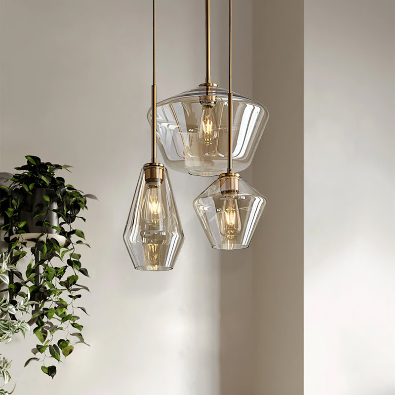 Macklyn 3 - Light Modern Pendant Light With Glass Shades