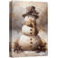 Charmant bonhomme de neige souriant avec écharpe et chapeau haut de forme-106068626-106068623