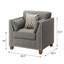 Fauteuil d'appoint gris anthracite avec accoudoirs évasés et coussins confortables assortis