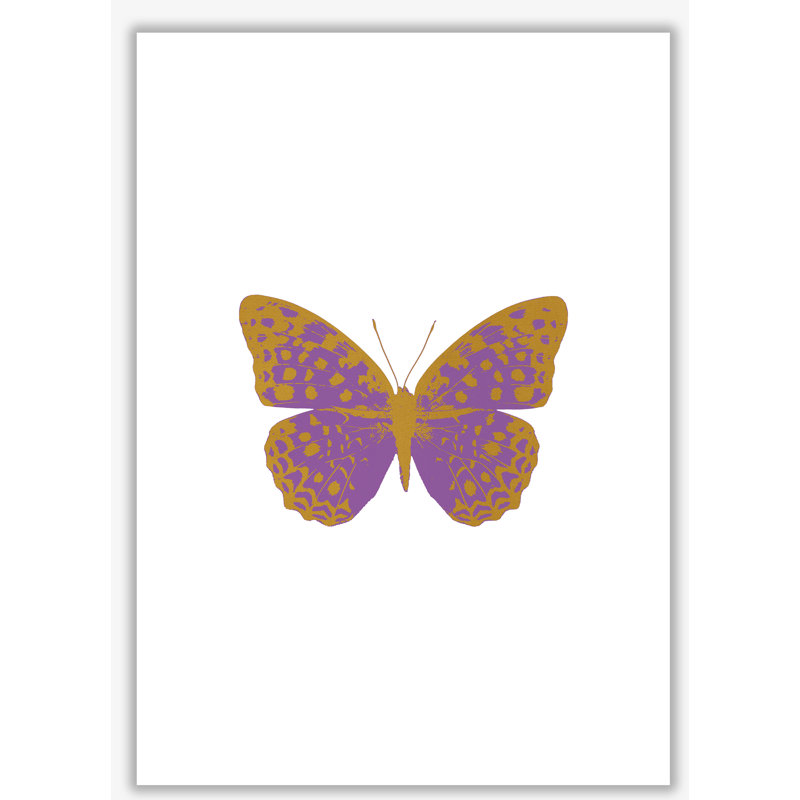 Butterfly - Print, No Frame, 30 cm H x 21 cm W x 1 cm D, Purple