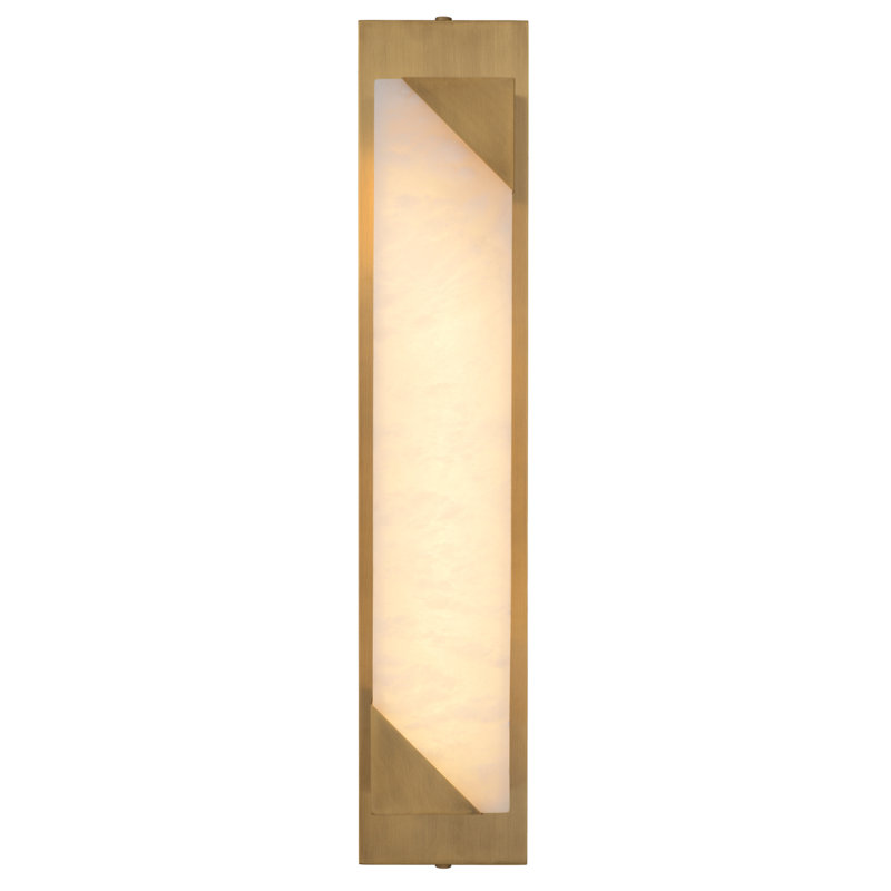 Wall Lamp Scilla Antique Brass Finish Alabaster