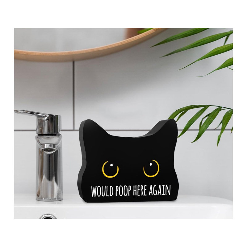 Drôle de plaque de chat noir en acrylique 5 x 4 pouces