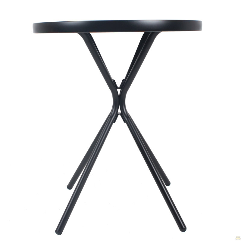 Tempered Glass Side Table 24" Square, Black Iron Frame, 10-Minute Easy Assembly, Indoor Outdoor Use
