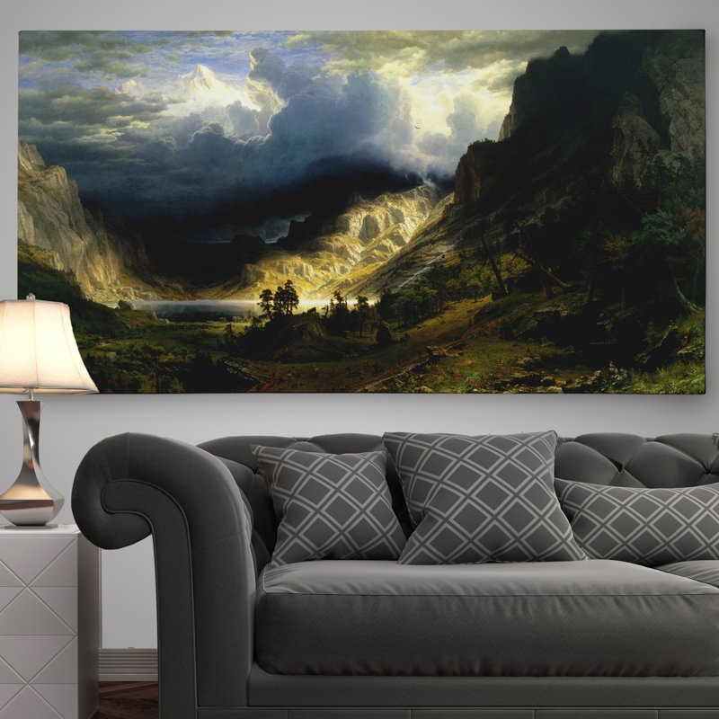 «A Storm in the Rocky Mountains», reproduction sur toile, H 16 po x l 32 po x P 1,5 po
