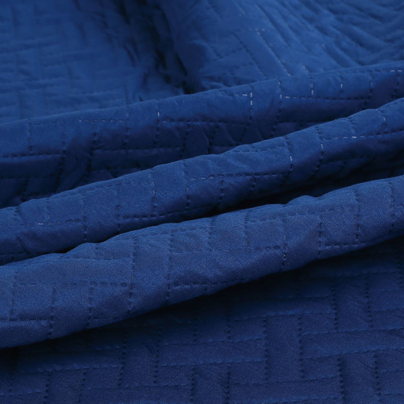 Jade Modern & Contemporary Geometric Shapes Coverlet, Navy, King Bedspread + 2 Shams