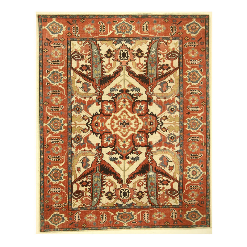 Handmade Cotton and Wool Oriental Area Rug