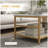 HOMCOM Coffee Tables Set of 2, 2-Rier Rectangle and Round Coffee Table with Storage Shelves, Faux Marble Top and Steel Frame