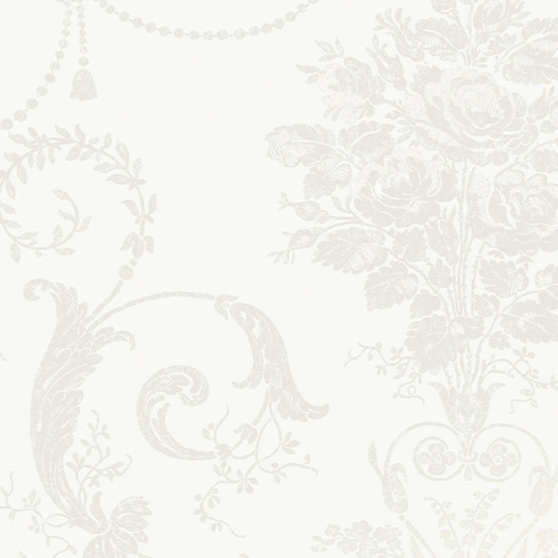 Laura Ashley Josette Wallpaper Roll, White