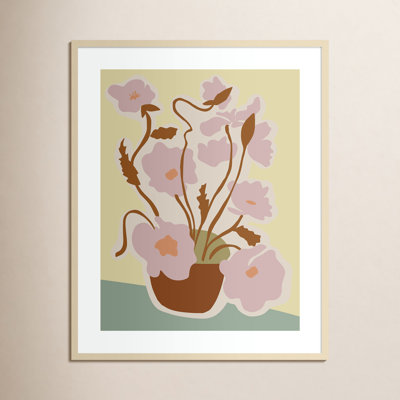 Expressive Abstract House Plant Pink Print