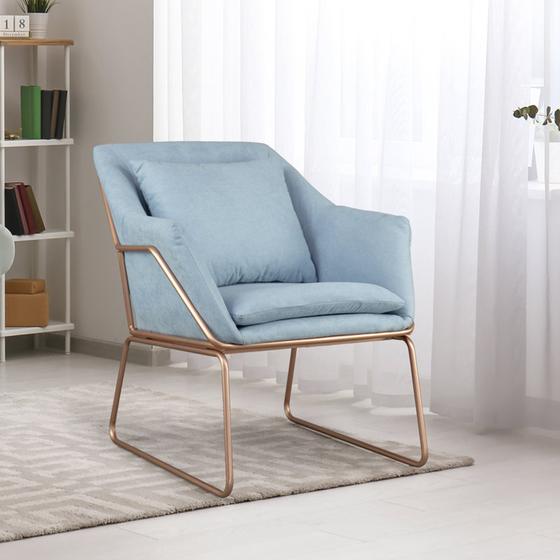 Gilchrist Velvet Armchair, Rose Gold, Sea Green