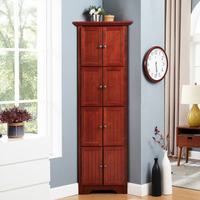 8-Door Bathroom Cabinet With Adjustable Shelves And Long-Lasting Durability 72" Tall Corner 8 Doors Functional Design For Home