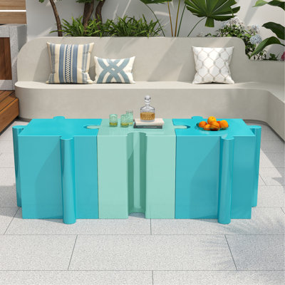 Ensemble de 3 tables de casse-têtes artistiques, tables d'appoint modulaires MGO avec emboîtement (2 convexes et 1 concave), capacité de 200 lb pour l'intérieur et l'extérieur