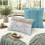 Ensembles de literie en satin de coton luxueux, design côtier turquoise pour très grand californien