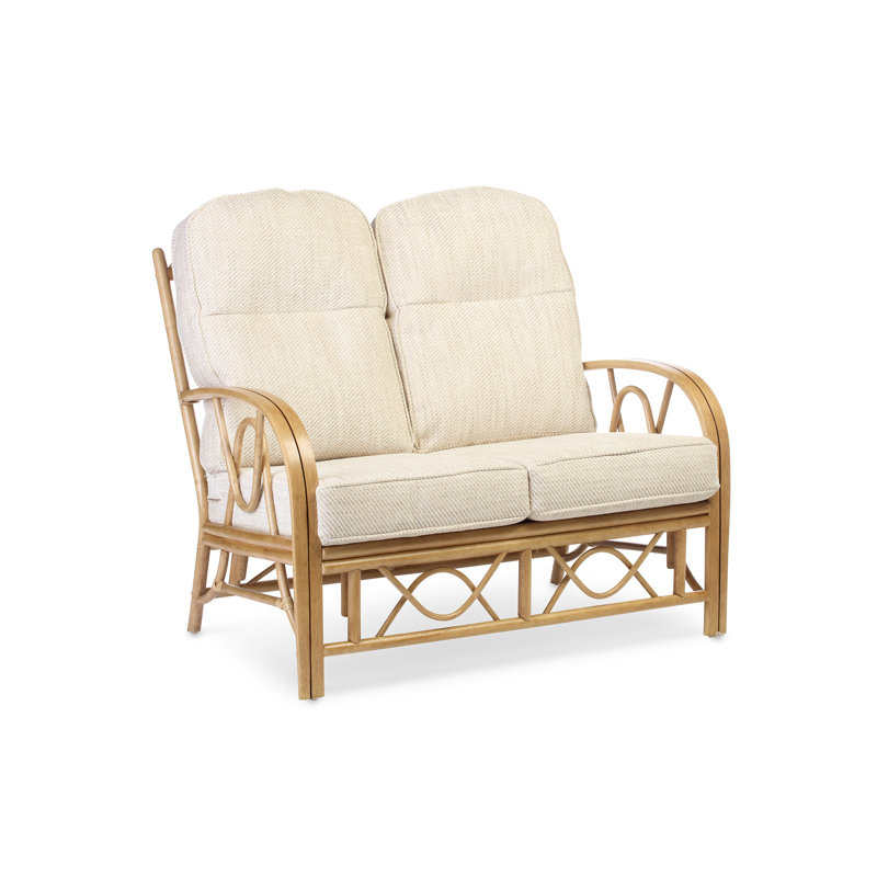 Nadeen 2 Seater Sofa, Light Oak, Chenille, Cream