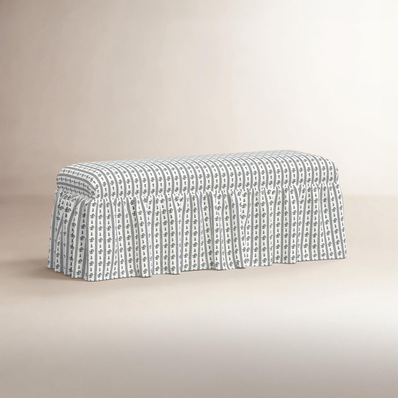 Banc de salle à manger Nia Ruffle, Millie rayé indigo