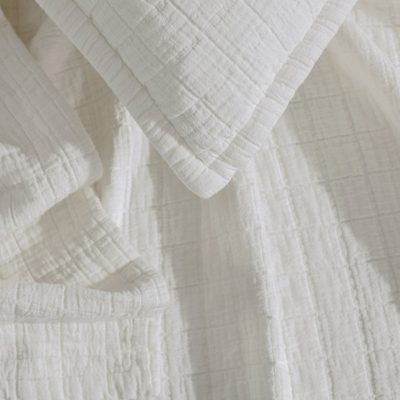 Couvre-lit en coton Calvin Klein Essential, Blanc cassé, Couvre-lit très grand