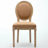 Solid Wood Frame Dining Chair with Antique Painting and Linen Fabric Set of 2-1800444679-1800444678