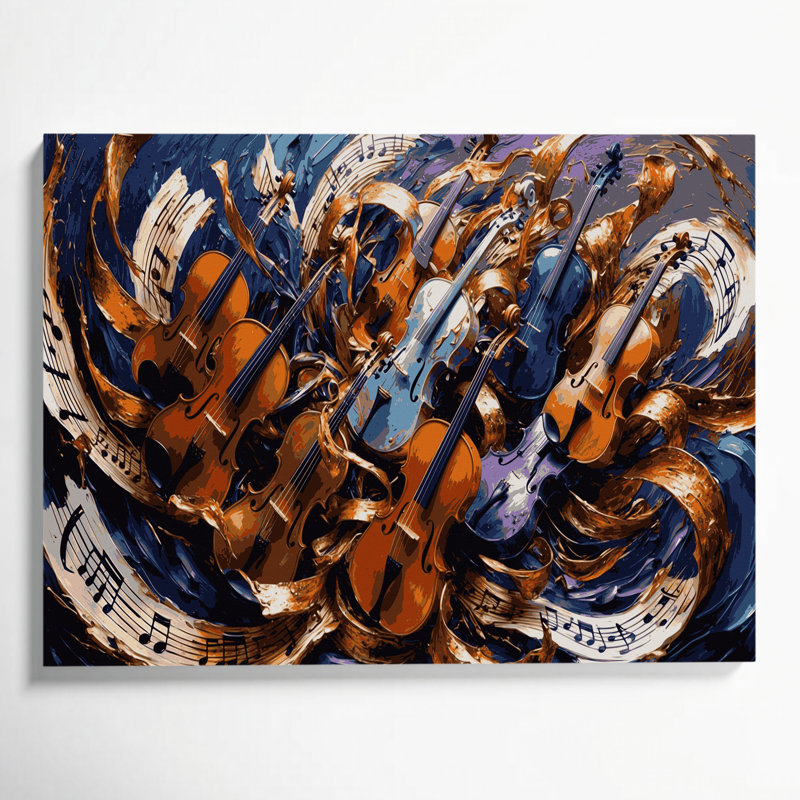 Art musical sur toile mauve, H 11 po x l 14 po