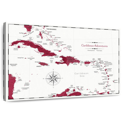 Adventures Burgundy Caribbean Push Pin Alvertia