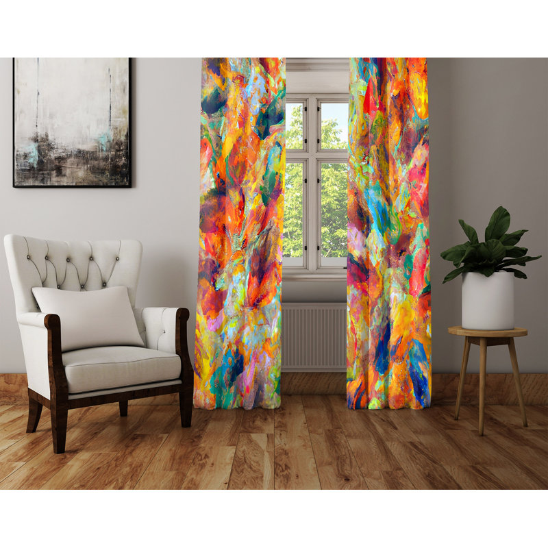 Paire de rideaux semi-transparents en polyester Dashan, L 20 po x L 61 po