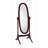 59.25" Tall Standing Wooden Floor Mirror With Cherry Finish, Oval Shape-1710528158