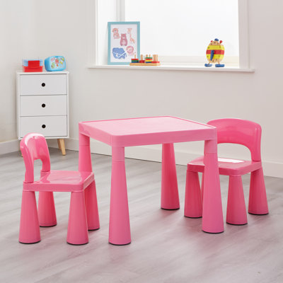 Kids Plastic Table and Two Chairs Set