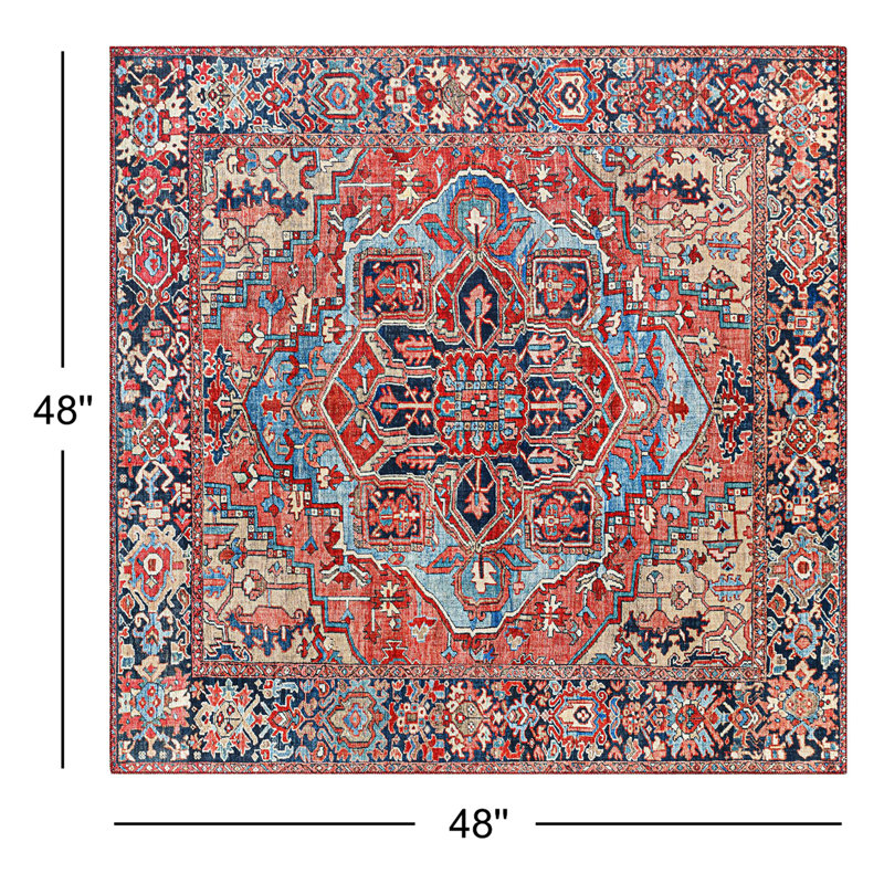 Longino Oriental Indoor Rug, Square 4'