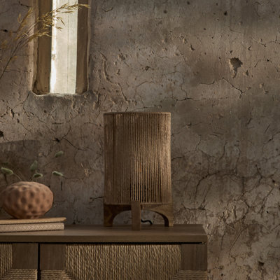 Natural Jute & Mango Wood Table Lamp - 30cm