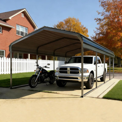 Abri de voiture durable en métal robuste pour les voitures - Solution de grand abri de garage, abri de garage de voiture portable toutes saisons pour les voitures et housse de bateau pour la cour