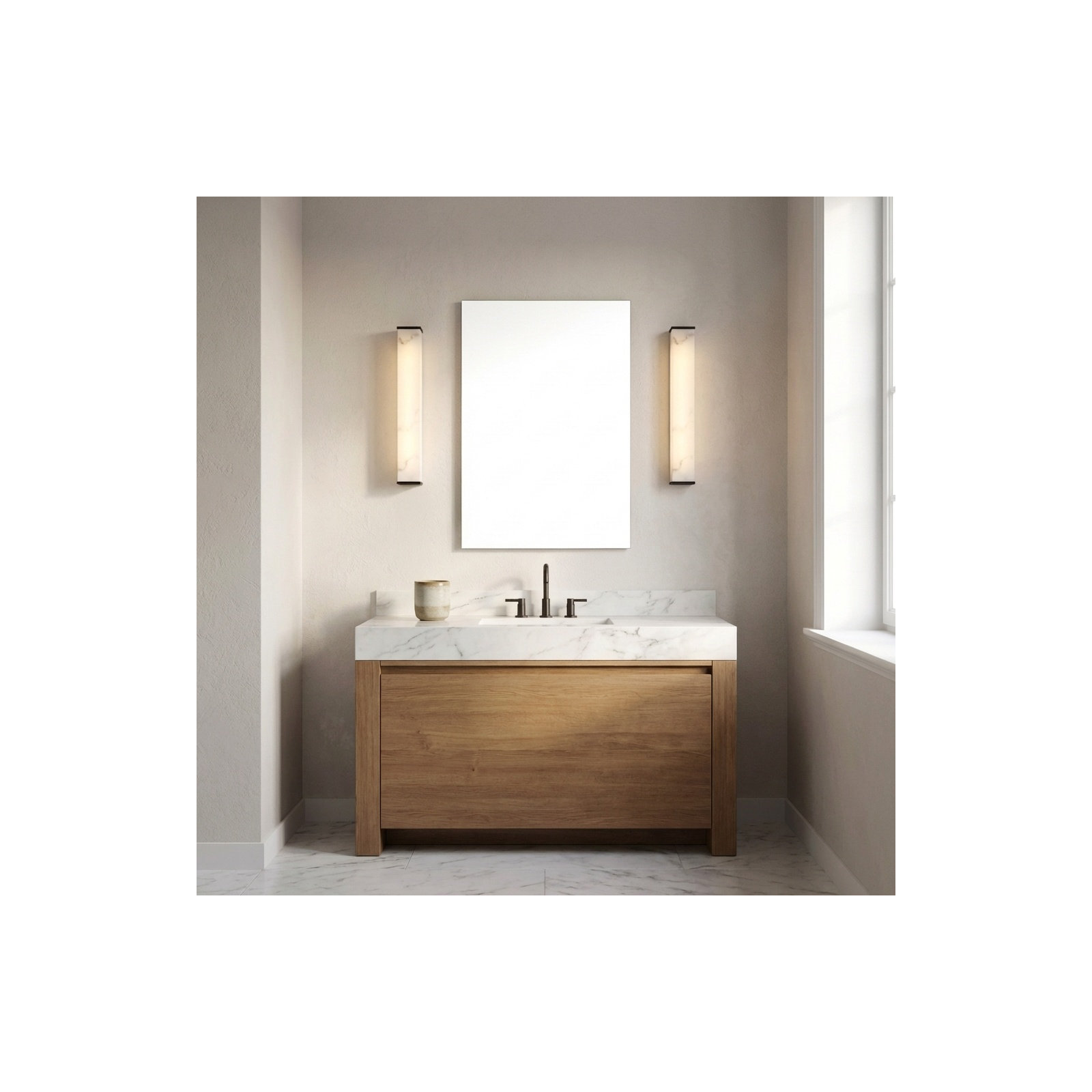 Whitley Vanity Light, Aged Iron, 24"H x 5" W x 3.1" D