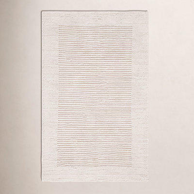 Burdick Ivory Beige Hand-Woven Wool Rug