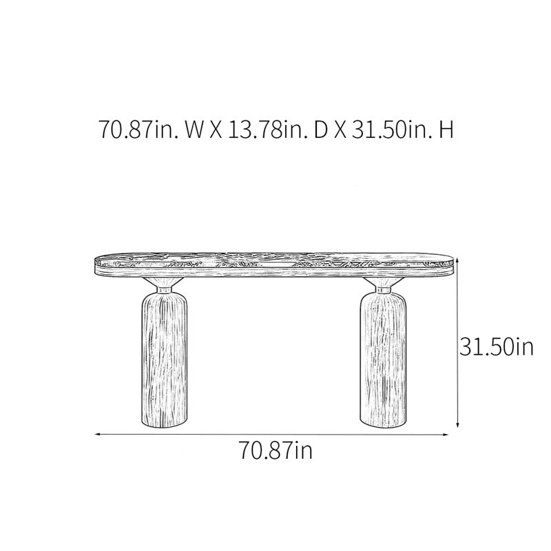 Console Modern Minimalist Luxury, H 31,5 po x l 70,87 po x P 13,78 po