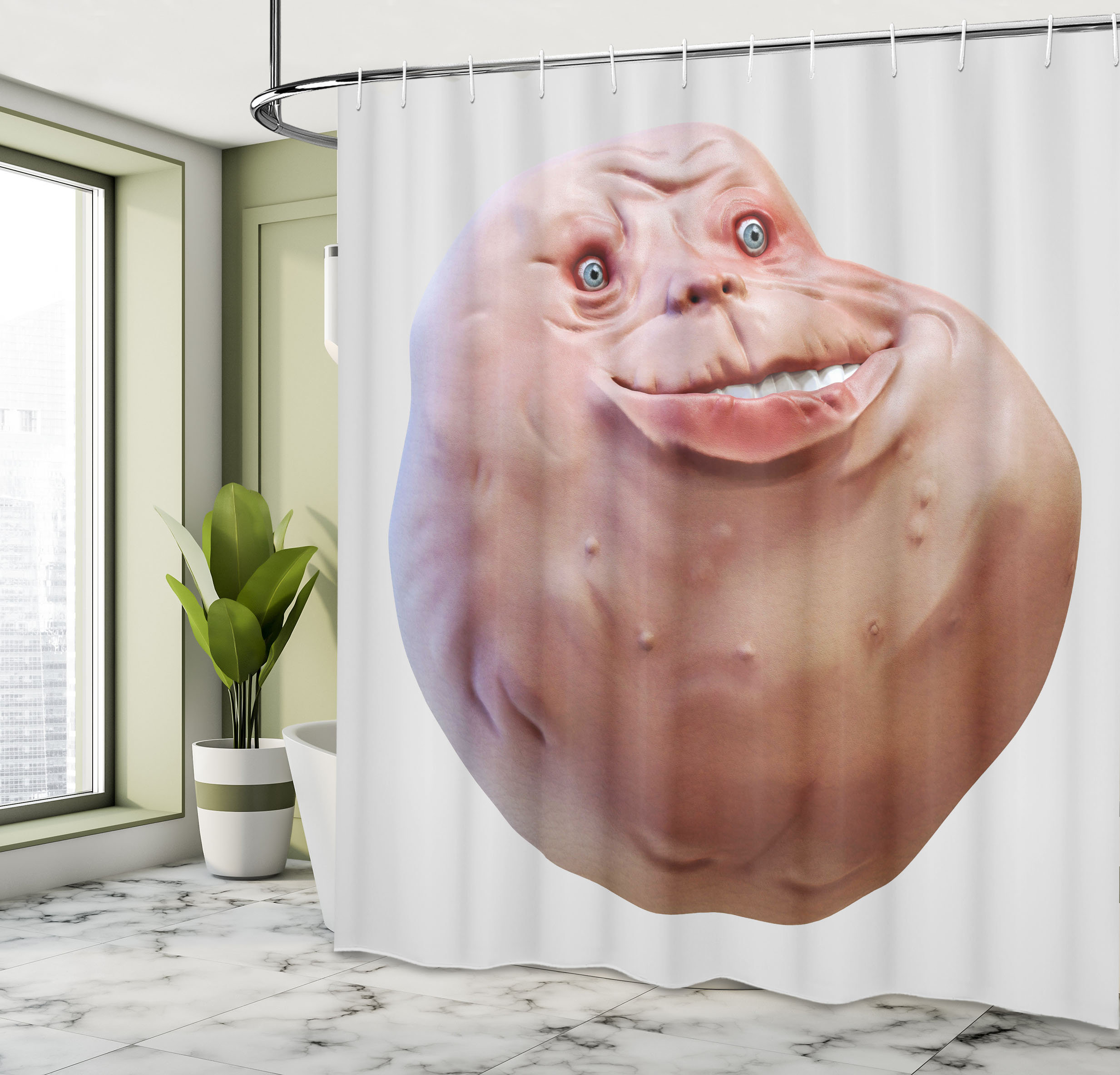 East Urban Home Hauger Humor Shower Curtain Forever Alone Rage Face ...