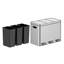 Poubelle de cuisine 3 x 4 gallons, poubelle à 3 compartiments classés avec couvercle à fermeture en douceur, poubelle en acier inoxydable avec poubelle intérieure amovible pour bureau à domicile, 3 x 15 L-108367073