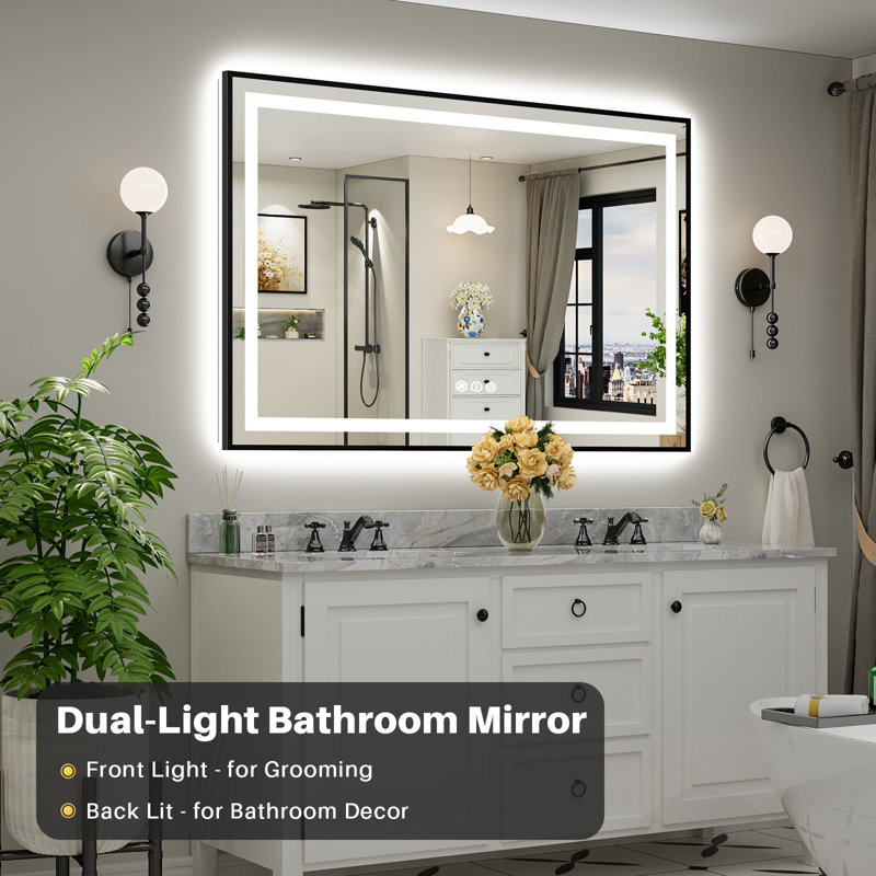 Miroir de salle de bain Matte, Rectangulaire, 60 po x 40 po