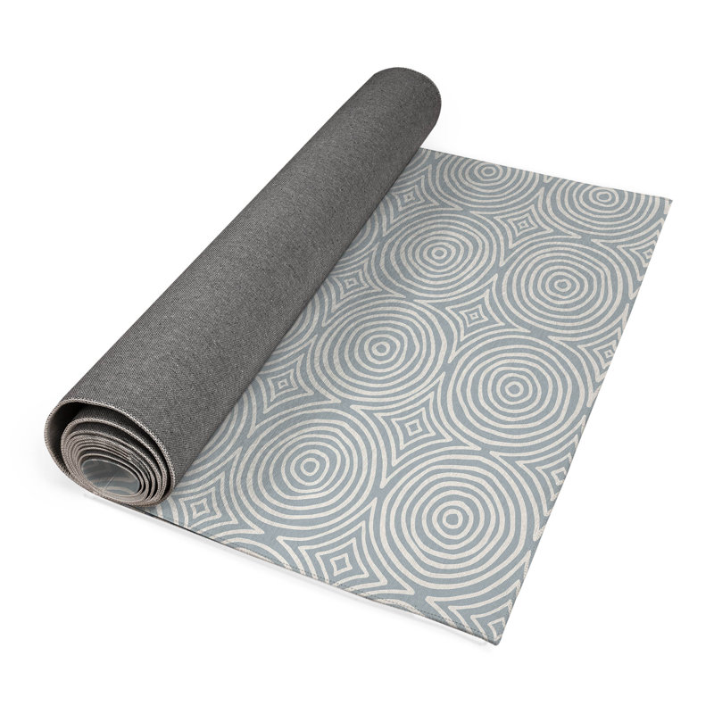 Tapis d'extérieur antidérapant Rolling Circles, Tapis de couloir 2 pi 6 po x 8 pi